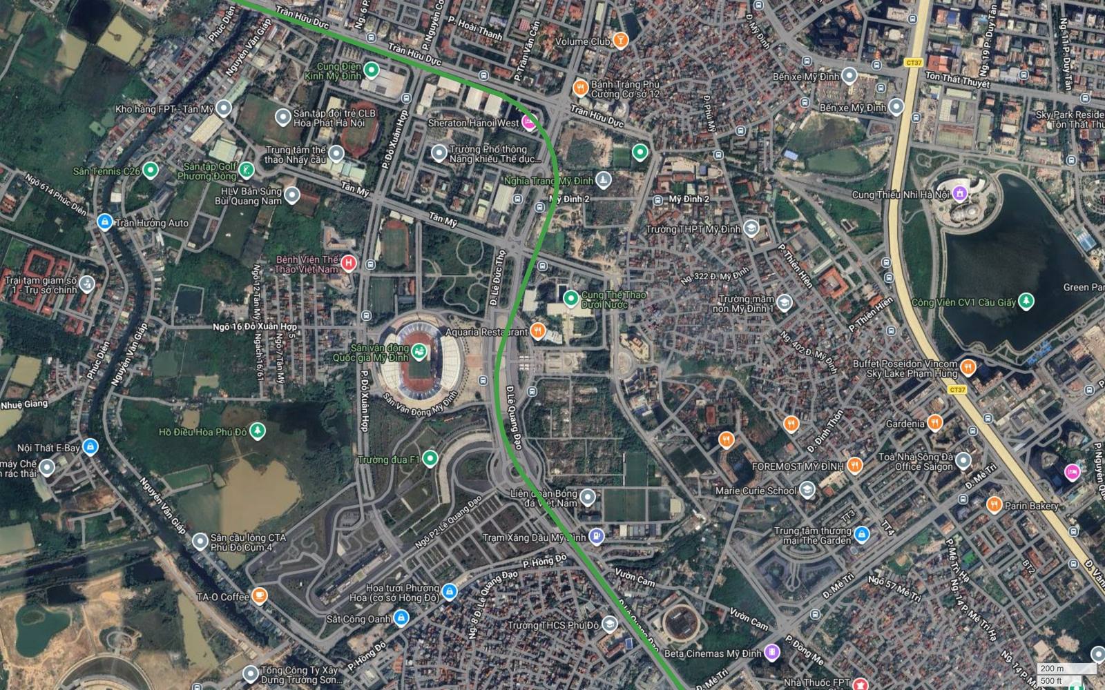 Tuyến metro số 4 Hà Nội bám trục Lê Đức Thọ rộng, đi qua khu liên hợp thể thao quốc gia Mỹ Đình