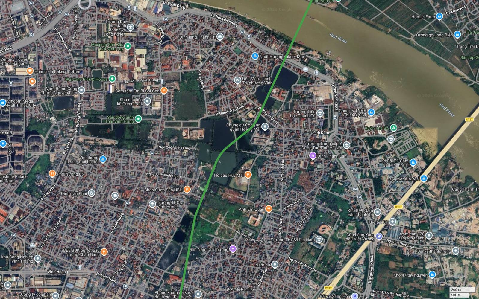 Tuyến metro số 4 Hà Nội len qua lưới ngõ phố Vĩnh Hưng, Thanh Đàm và Nam Dư trước khi ra tới bờ sông Hồng