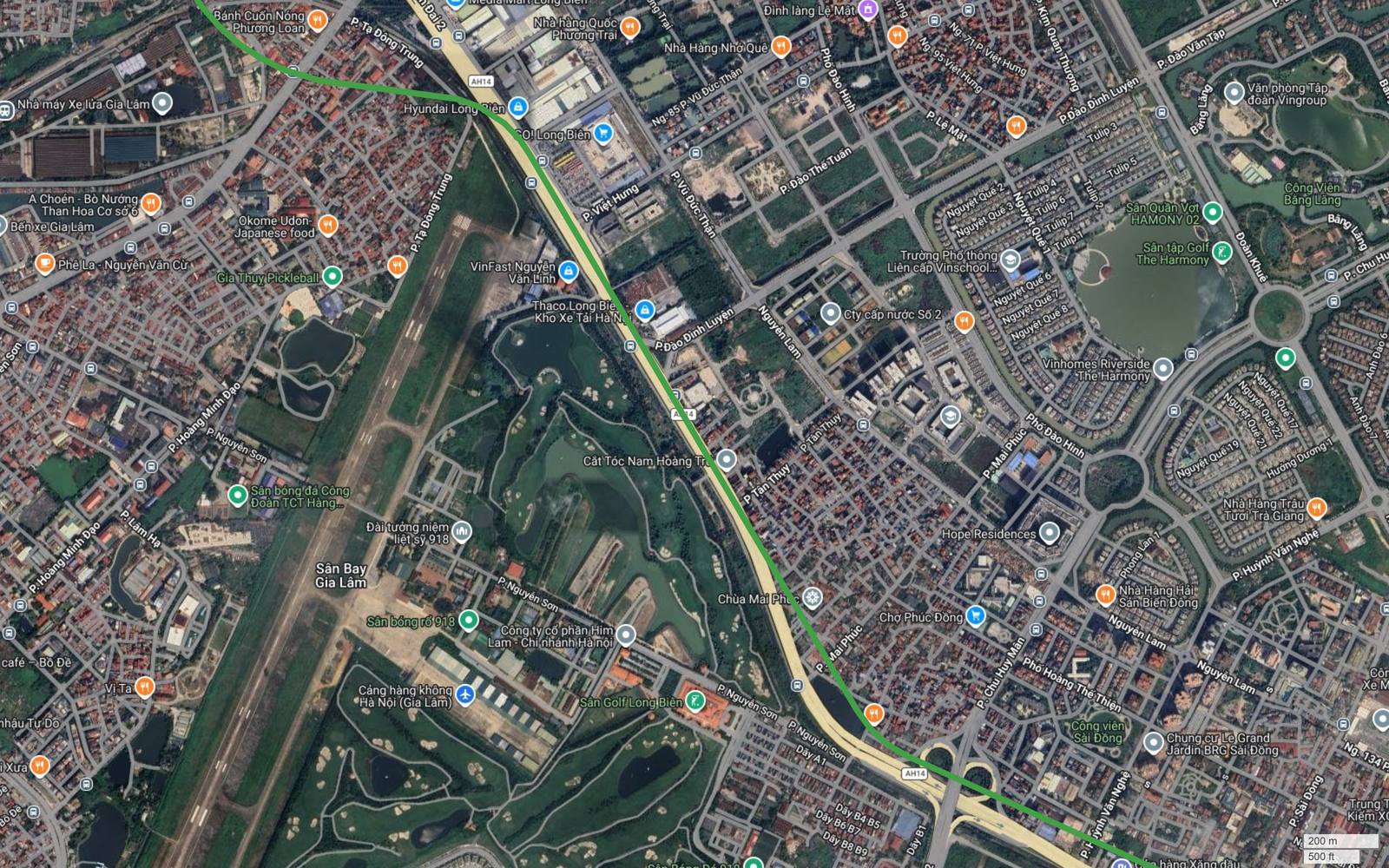 Tuyến metro số 4 Hà Nội chạy dọc trục Nguyễn Văn Linh rộng, kẹp giữa sân bay Gia Lâm và Vinhomes Riverside